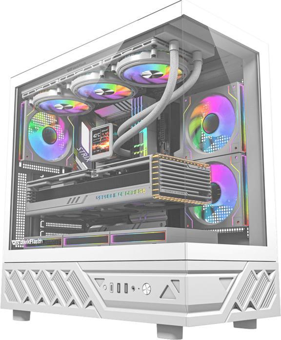 Produktbild Darkflash Tech DarkFlash DS950 computer case (white) + 6 fans (ATX, ITX, mATX)