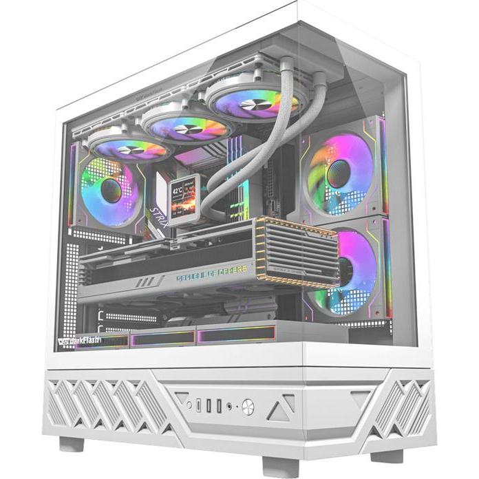 Darkflash Tech DarkFlash DS950 computer case (white) + 6 fans, Case PC