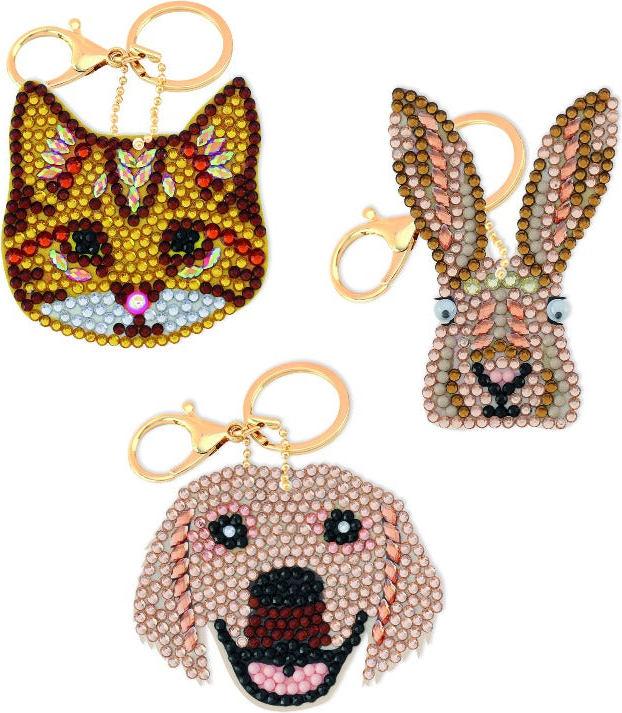 Produktbild Craft Buddy Crystal Art "Perfect Pets" 3 Schlüsselanhänger mit Zubehör