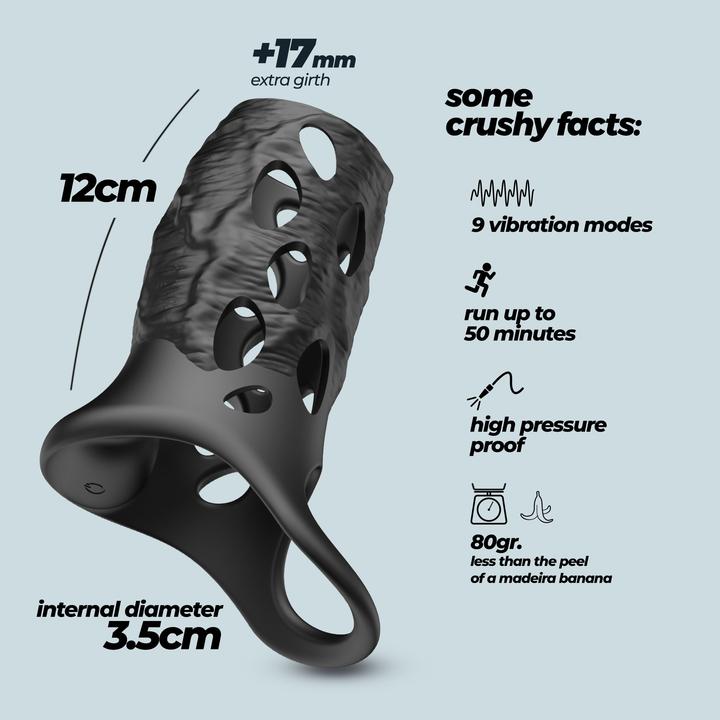 Crushious Batiatus - Vibrating Penis Armour Ring - Black