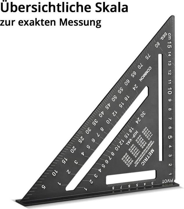Produktbild Stahlwerk Lineal Set mit Multiwinkel-Messlineal, Dreikant-Lineal, Winkeldreieck (30 cm)