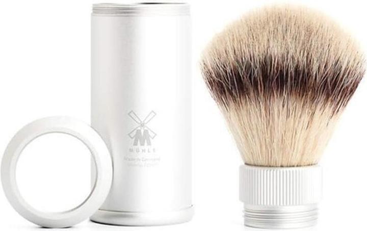 Actual product image Mühle Travel shaving brush, Silvertip Fibre®, HANDCRAFTED, anodised handle (Shaving brush)