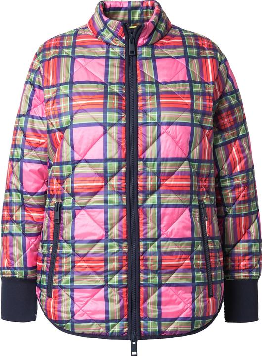 Immagine prodotto Laurasøn Giacca a quadri con trapuntatura doppia, collo alto e zip a cursore doppio (48)