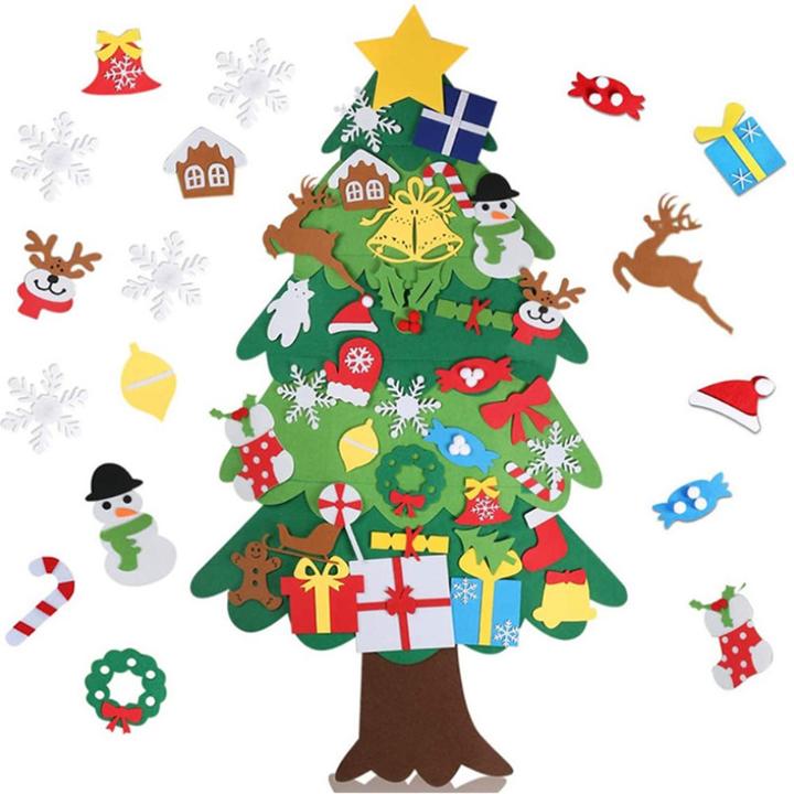 I Am Creative Kinder Filz Weihnachtsbaum 98x70cm Set inkl. Deko Figuren 98x70cm