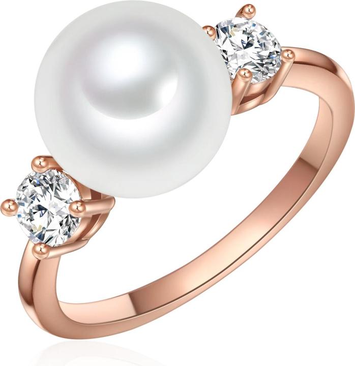 Actual product image Lulu & Jane Brass zirconia shell pearl rose gold - 33212 (58)
