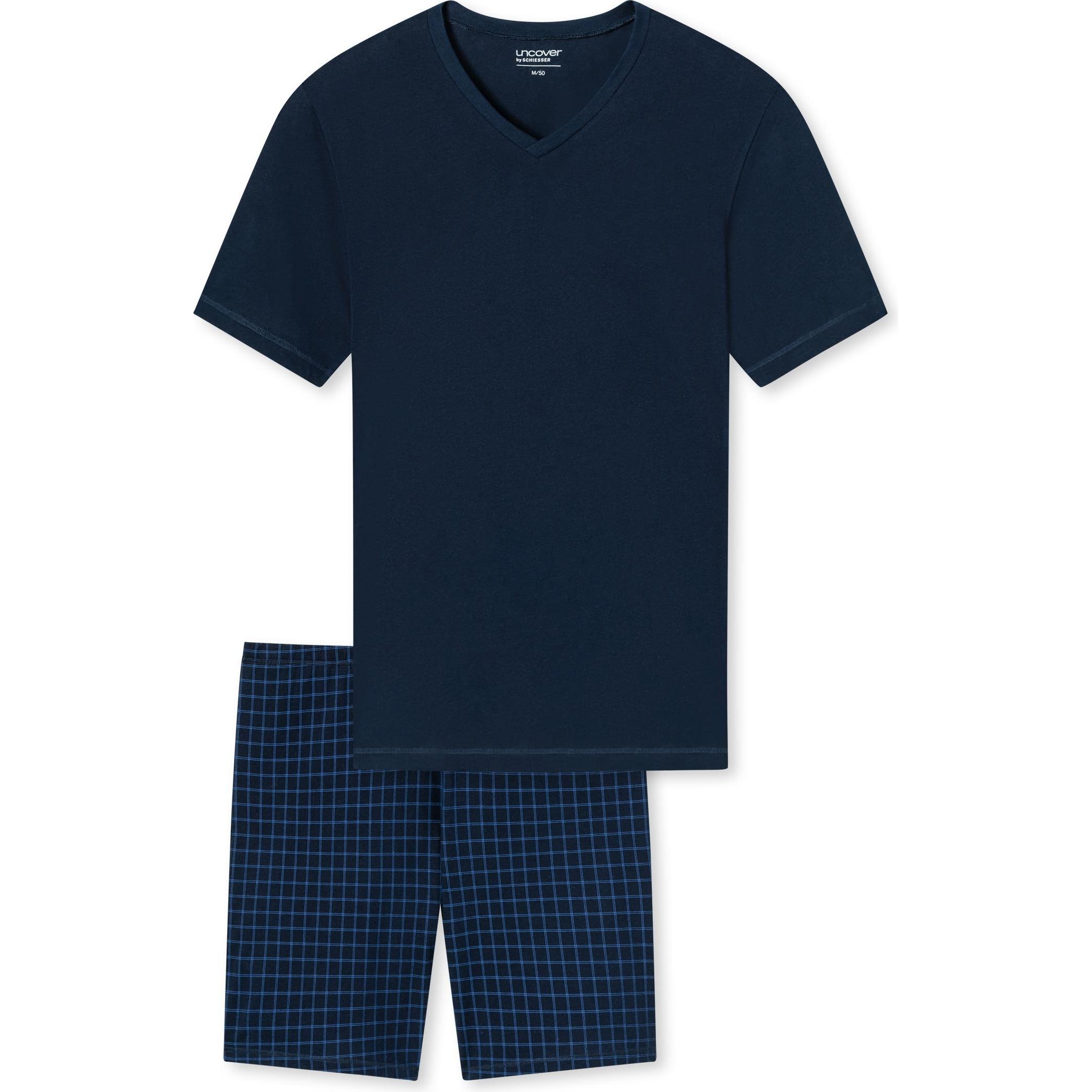 Uncover by Schiesser, Herren, Pyjama, Pyjama Homewear Bequem sitzend - 13701, Blau, (M)