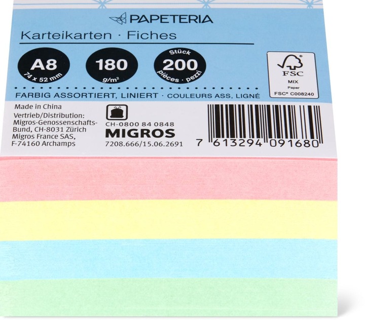 Actual product image Papeteria 720866600000 (A8, 180 g/m², 200 x)