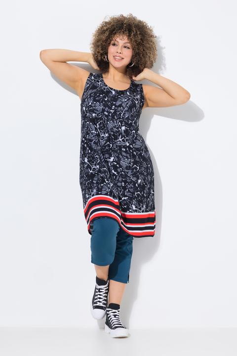 Produktbild Ulla Popken Jerseykleid, bedruckt, A-Linie, Rundhals, ärmellos (50, 52)