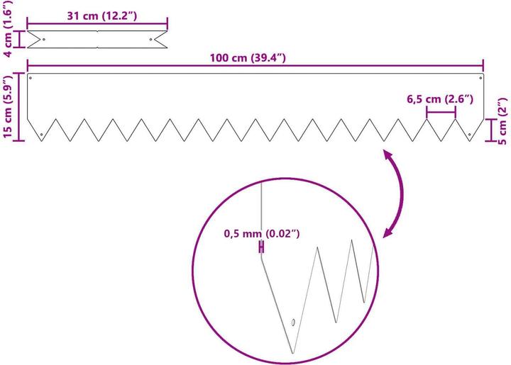 Produktbild vidaXL Gartenumrandung (100 cm)