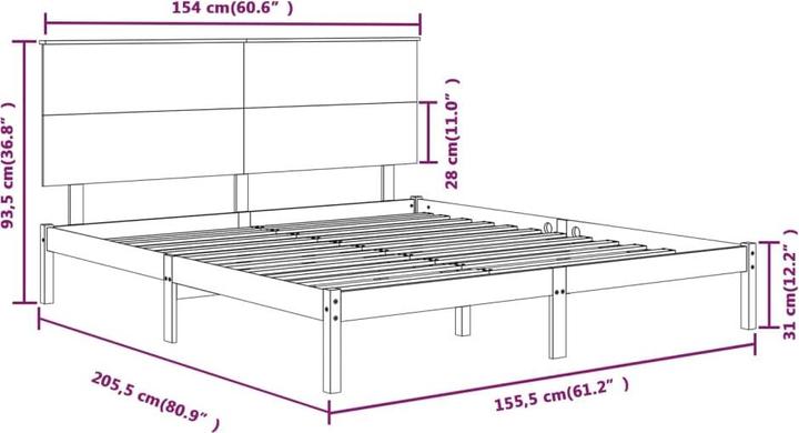Image du produit vidaXL Bettrahmen (150 x 200 cm)