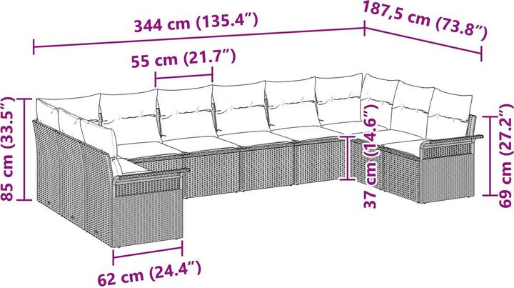 Produktbild vidaXL Garten-Sofa