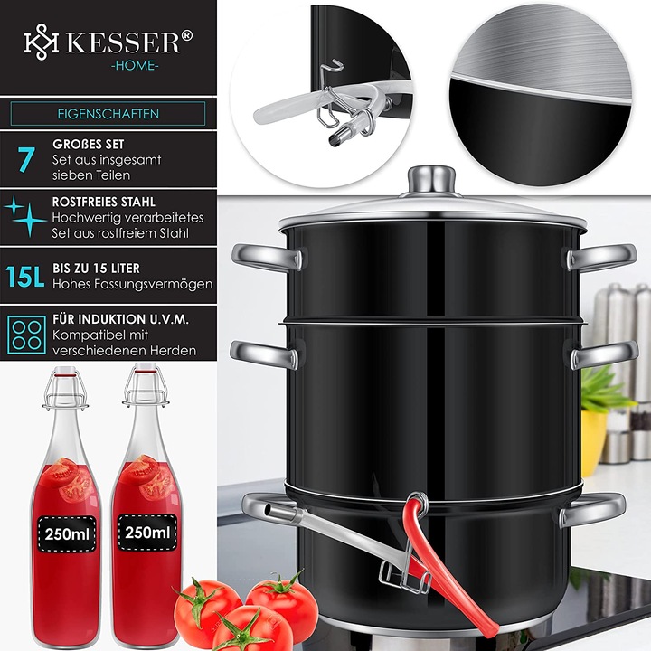 Produktbild Kesser Dampfentsafter 15L, Schwarz