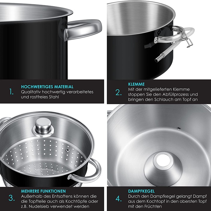 Produktbild Kesser Dampfentsafter 15L, Schwarz