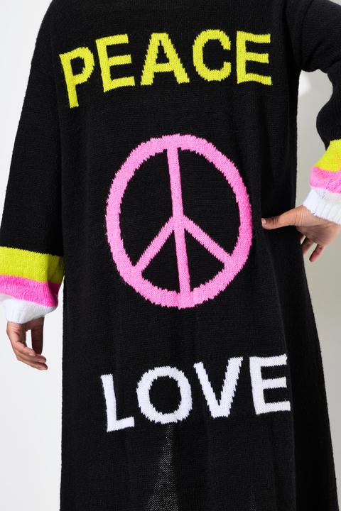 Produktbild Angel of Style Long-Strickjacke, Rücken Peace-Motiv, offene Form (56)