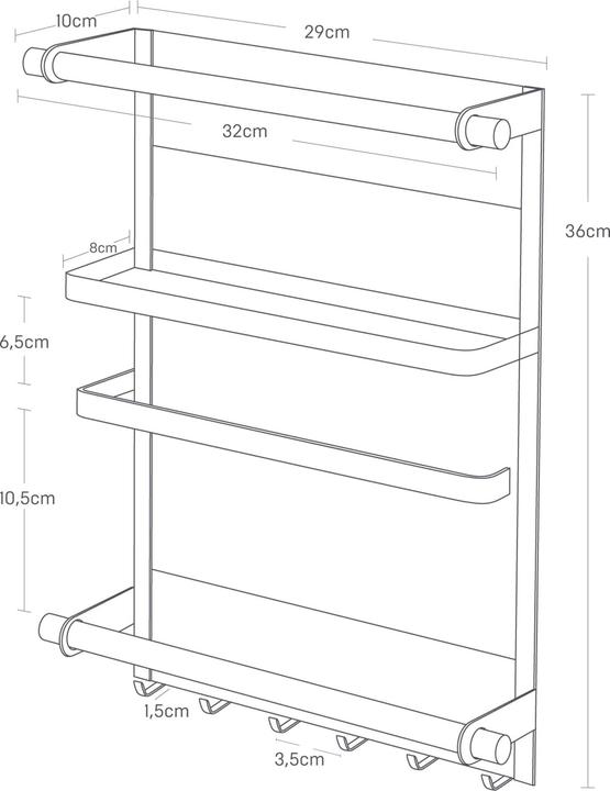 Produktbild Yamazaki Magnetisch Keukenrekje Koelkast - Tosca - Wit (2559)