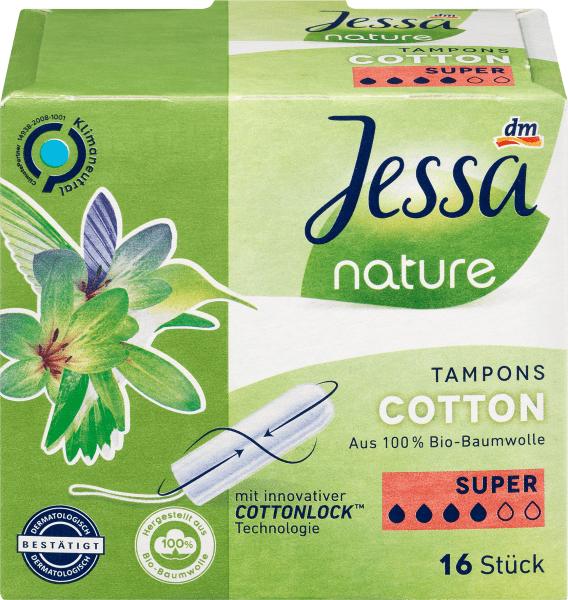 Actual product image dm Jessa Tampons Cotton Super nature