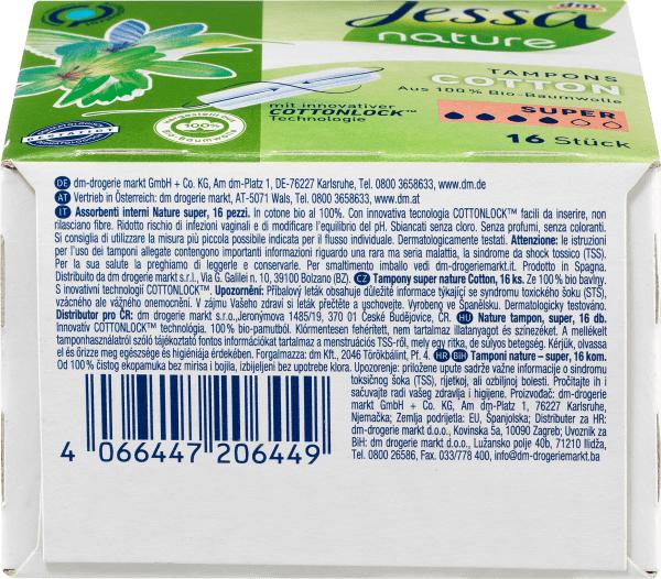 Actual product image dm Jessa Tampons Cotton Super nature