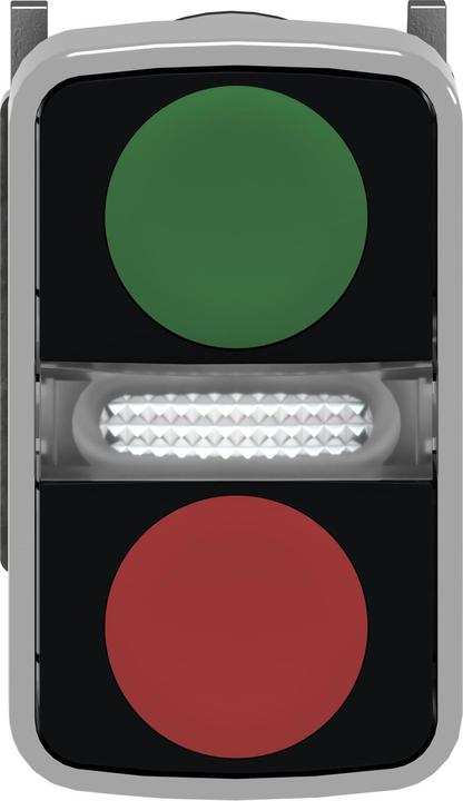 Produktbild Schneider Electric Drucktschalter doppelt Metall grün/rot