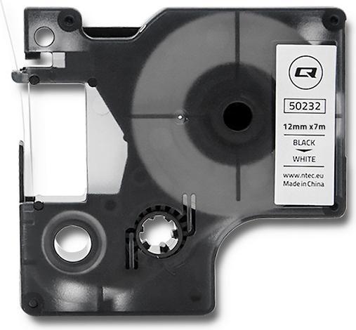 Actual product image Qoltec Tape for DYMO D1 45013 12mm x 7m White / Black overprint (1.20 cm, Black, White)