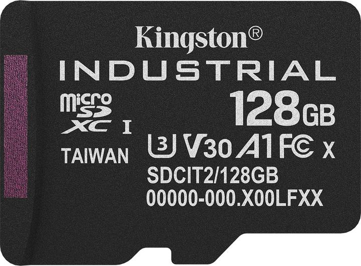 Actual product image Kingston Card Ind. MicroSD +ADP 128GB pSLC (128 GB, microSDXC, U3, UHS-I)