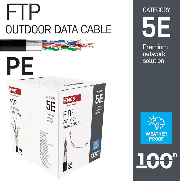 Immagine prodotto Emos FTP CABLE CAT5E PE 100M OUTDOOR (FTP, CAT5e, 100 m)