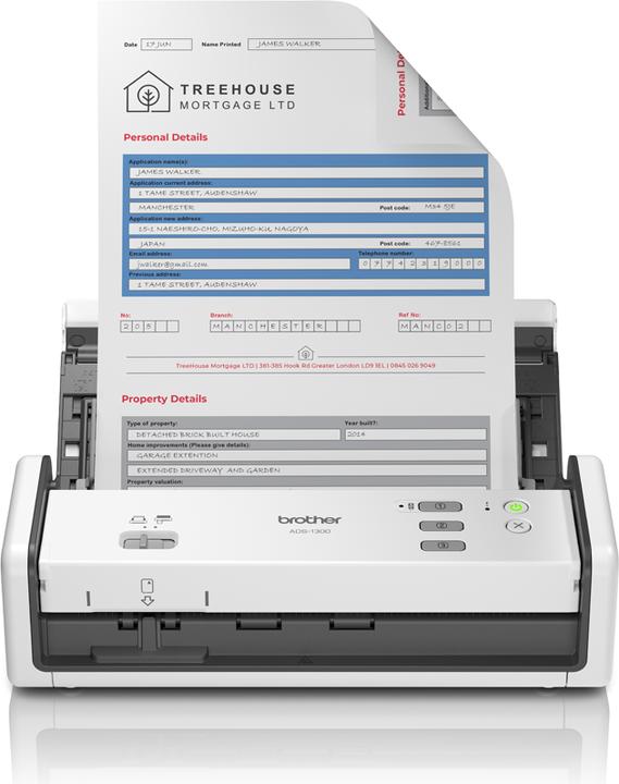 Productafbeelding Brother ADS1300 SCANNER 30ppm/60ipm (USB, USB Host)