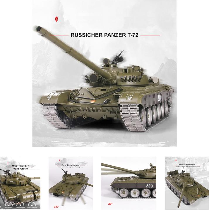 Produktbild Es-toys Heng Long RC Panzer Russischer T-72, Pro (RTR Ready-to-Run)