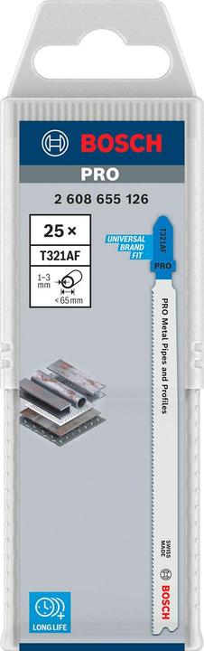 Produktbild Bosch Professional Zubehör PRO Metal Pipes and Profiles T321AF Stichsägeblatt, 132 mm, 25-tlg.