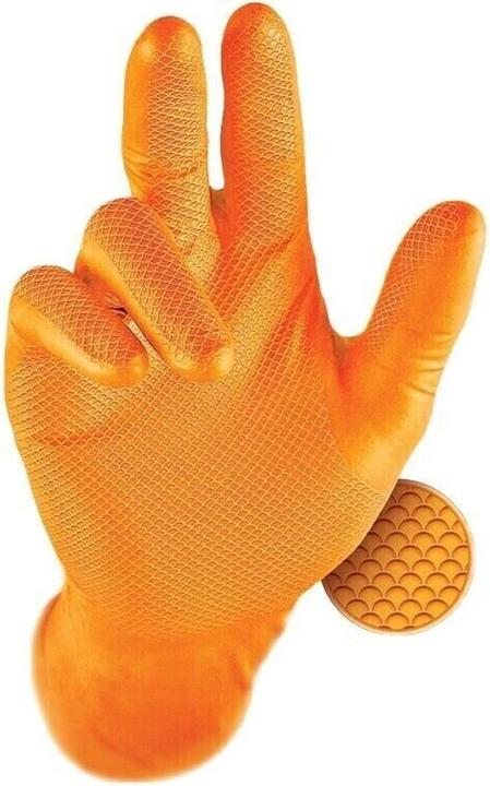 Produktbild Lovehoney Einweghandschuh Max Grip Nitril, 100 Stück, L, Orange (L)