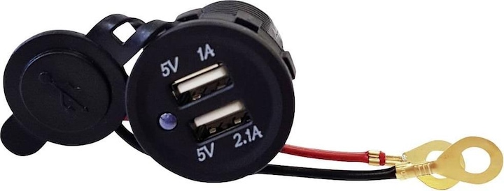 Produktbild HP Autozubehör KFZ Dual USB Einbausteckdose Belastbarkeit Strom max.=3.1 A Stec
