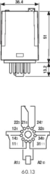 Actual product image Finder Plug-in relay 12 V/AC 10 A 3 changeover contacts 60.13.8.012.0040 1 pc.