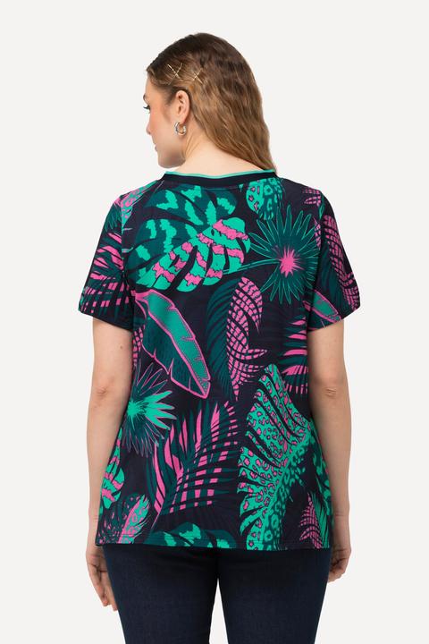 Produktbild Ulla Popken T-Shirt, Palmen, A-Linie, V-Ausschnitt, Halbarm (42, 44)