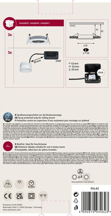 Produktbild Paulmann Einbauleuchte Nova Set (460 lm)