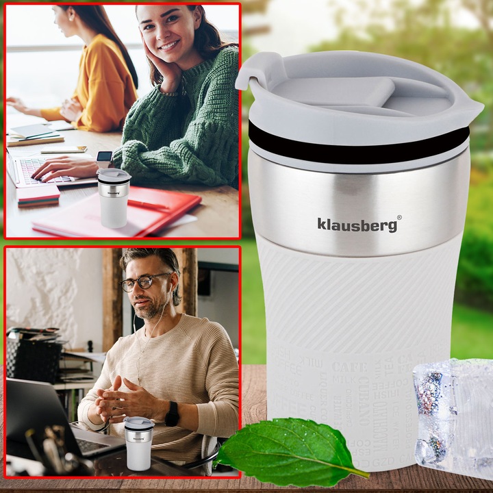 Actual product image Klausberg Set of 2 double-walled thermo mugs, 280ml, beige (0.28 l)