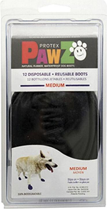 Image du produit Pawz Dog shoe M 7.6cm black 12 pcs - (278096) (M, Chaussures pour chien)