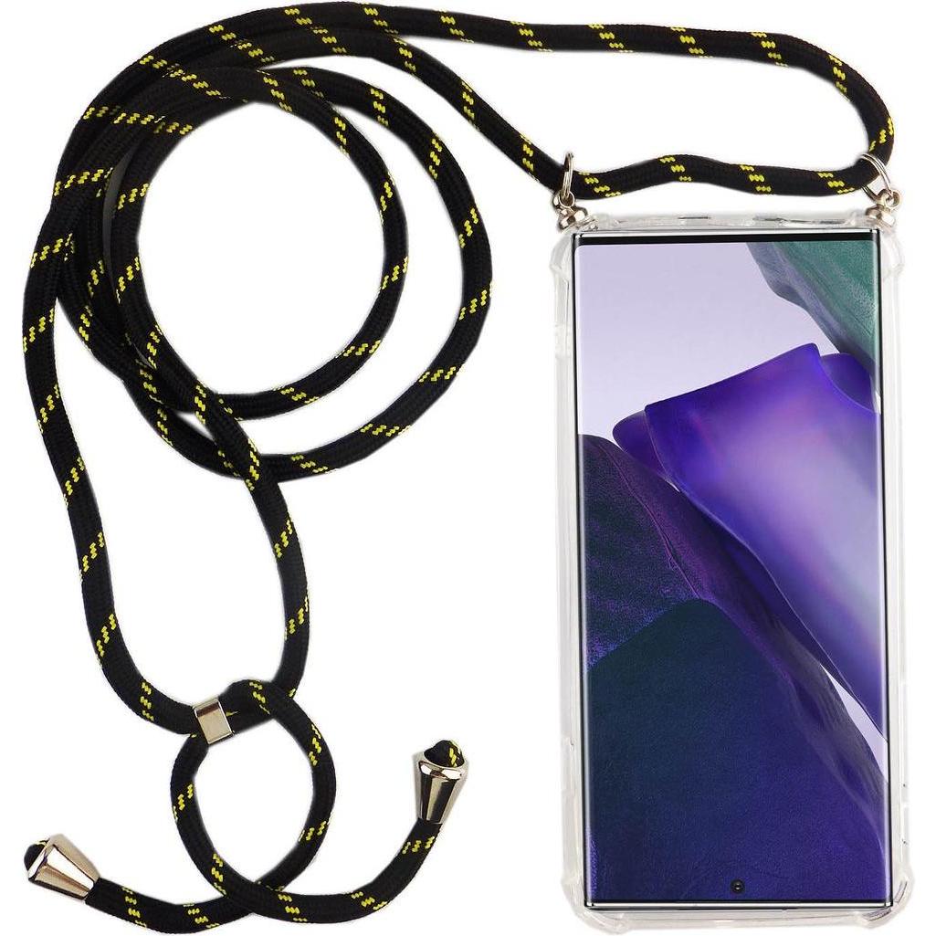 König Design Handykette für Samsung Galaxy Note 20 Ultra Hülle mit Band zum umhängen Schwarz, Handykette, Transparent