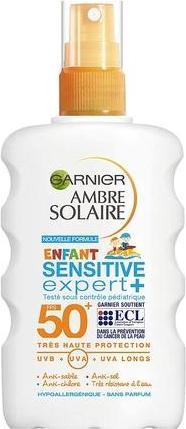 Garnier Ambre Solaire Sensitive Expert+ Kinderspray SPF 50+ 200ml (Sonnenspray, SPF 50+, 200 ml)