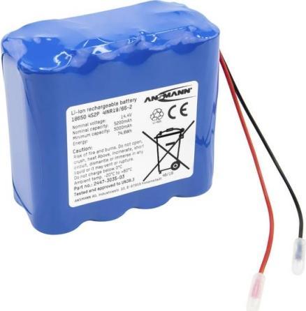 Produktbild Ansmann 4S2P Akkupack 8x 18650 Kabel Li-Ion 14.4 V 5200 mAh (14.40 V, 5200 mAh)