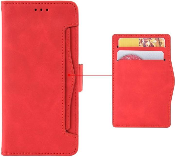 Actual product image Cover-Discount iPhone 13 mini - case with many card slots red (Apple iPhone 13 mini)