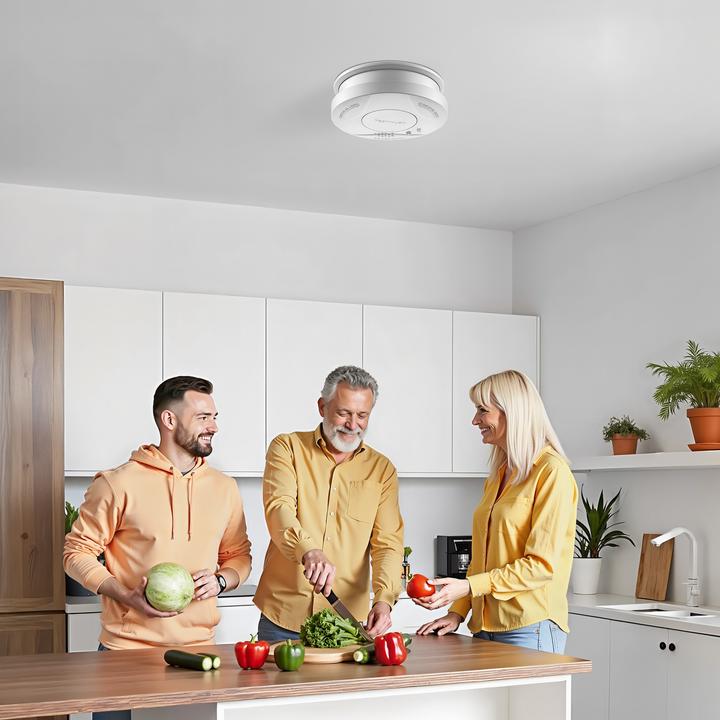 Produktbild Wiltec Rauchmelder 3-V-Batterie Feuermelder HUSH-Funktion Brandschutzmelder