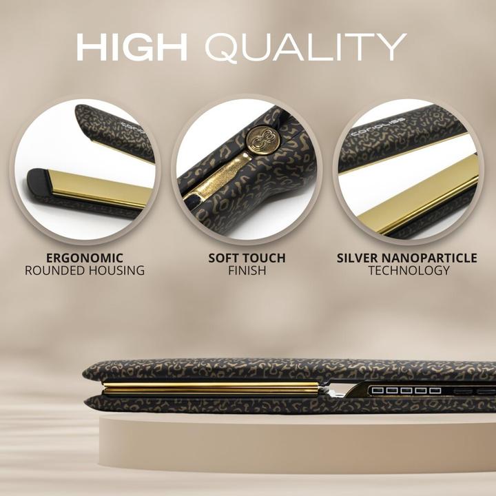 Immagine prodotto Corioliss C3 Piastre per capelli professionali in titanio per donne con spina per il Regno Unito Oro (Piastra per capelli)