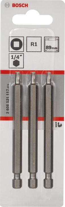 Produktbild Bosch Professional Zubehör Schrauberbit Extra-Hart R1, 89 mm, 3er-Pack (Innensechskant, Sechskant (hexagonal))