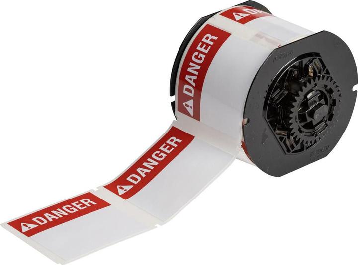 Image du produit Brady B33-184-483-ANSIDA, étiquettes de danger pré-imprimées, polyester, rouge sur blanc, brillant, 76.20 (8.13 cm)