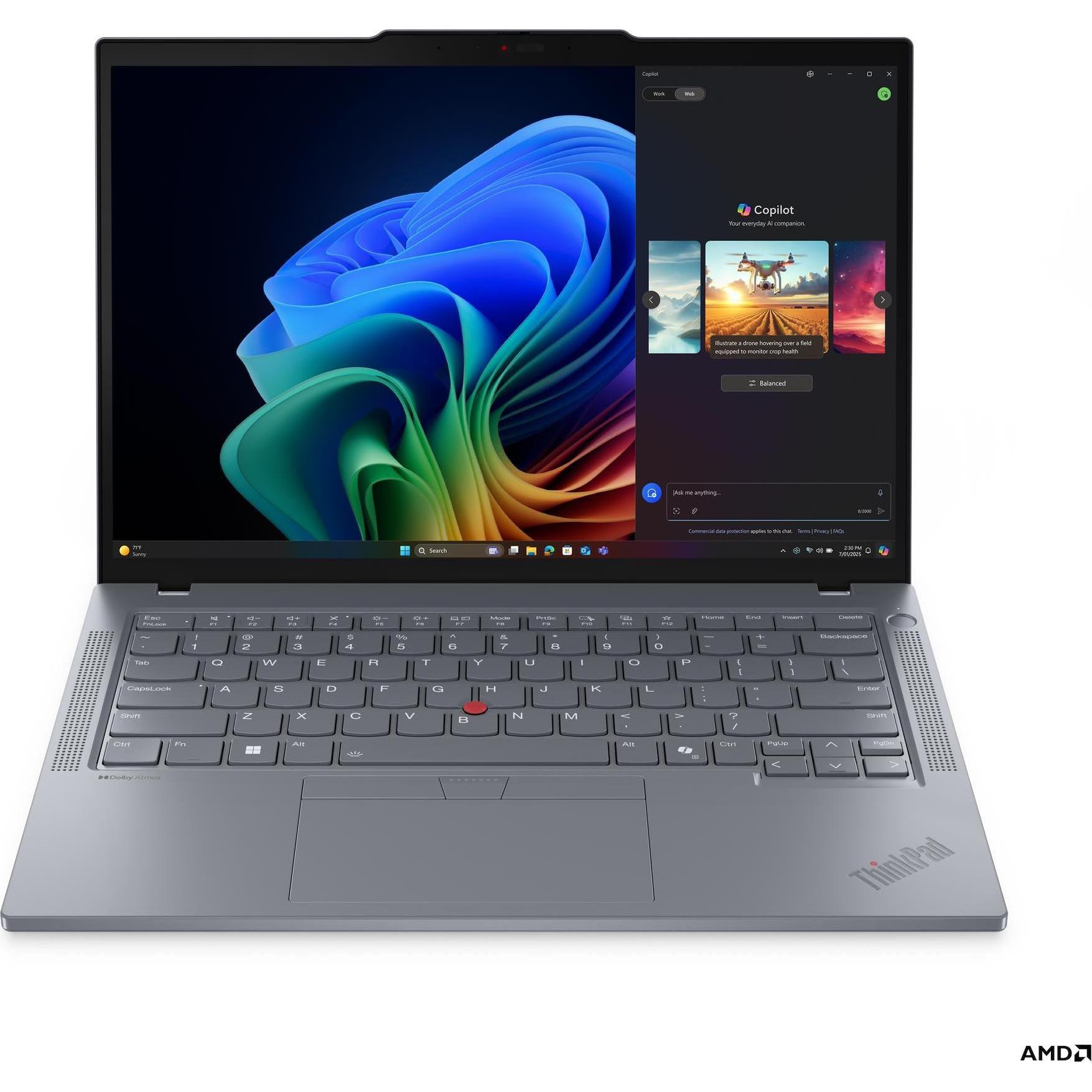 Lenovo ThinkPad T14 Gen 6 (AMD) Copilot+ PC (14", 256 GB, 16 GB, Englisch International), Notebook, 