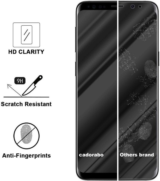 Actual product image Cadorabo Full Cover Display Protection Glass for Samsung Galaxy S9 Retail Packaging (1 Piece, Samsung Galaxy S9)