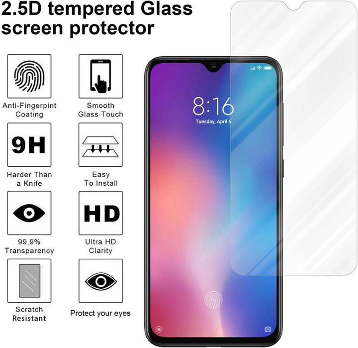 Actual product image Cadorabo Display protection glass for Xiaomi Mi 9 SE (1 pcs., Mi 9 SE)