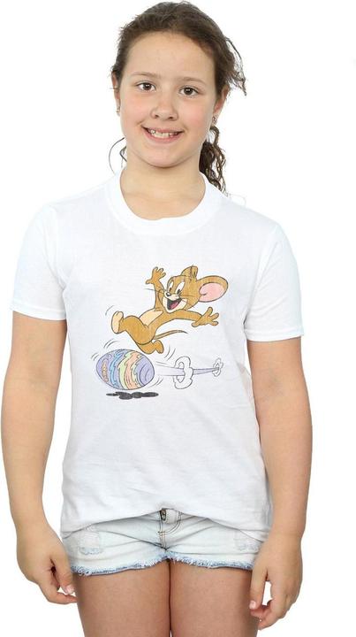 Actual product image Tom & Jerry Girls Egg Run Cotton T-Shirt (140, 146)