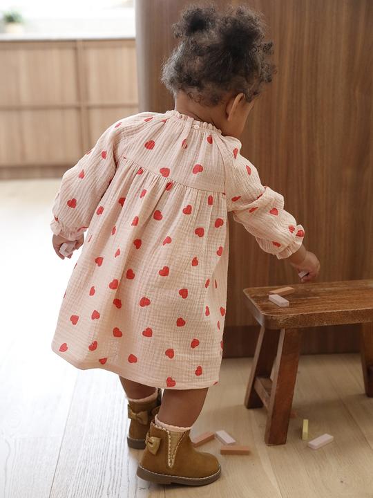 Produktbild Vertbaudet Baby Musselin-Kleid mit Herzen (98)