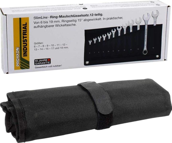 Productafbeelding Proxxon SlimLine ringsleutelset, 12 stuks in luiertasje (11/32", 9/16", 5/8", 9/32", 3/8", 5/16", 13/16", 3/4", 1/4", 1/2", 11/16", 7/16")