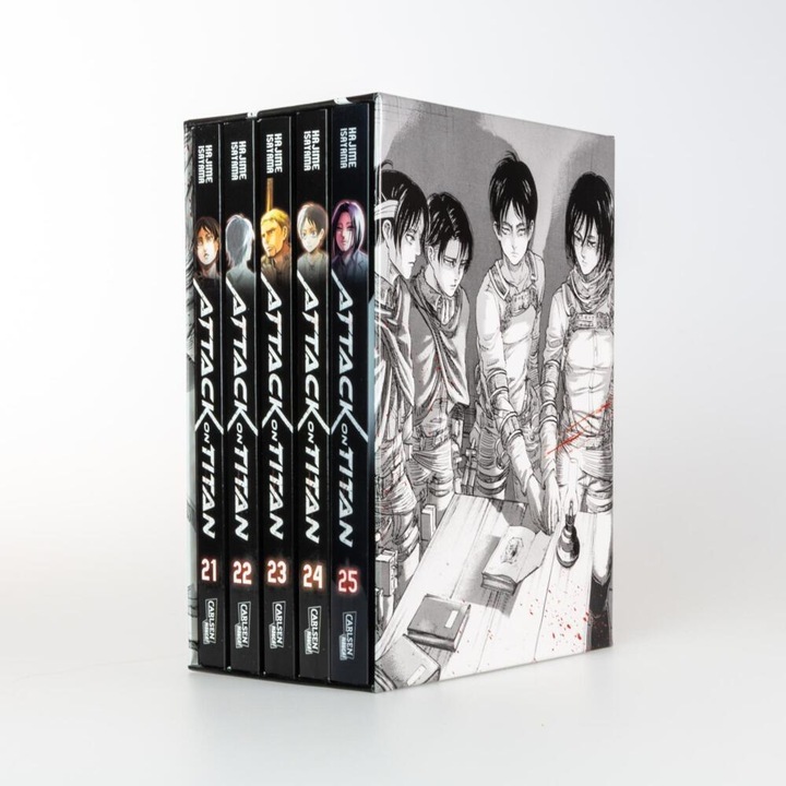 Actual product image Attack on Titan, Bände 21-25 im Sammelschuber mit Extra (German, Hajime Isayama, 2019)